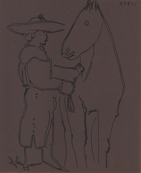 Pablo Picasso, Standing Picador With His Horse (Orozco 214), Grabados Al Linleo, Linocut