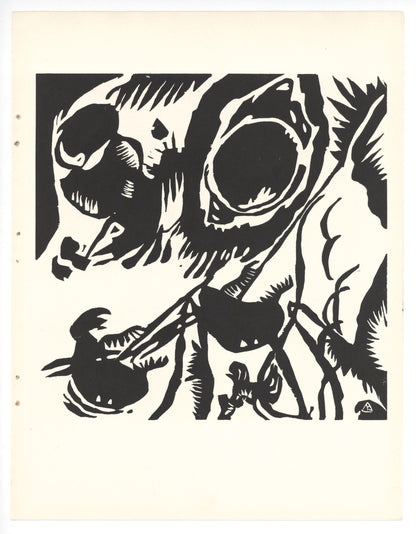 Wassily Kandinsky, Motiv Aus Improvisation 25 (Roethel 105), Xxe Sicle, Woodcut