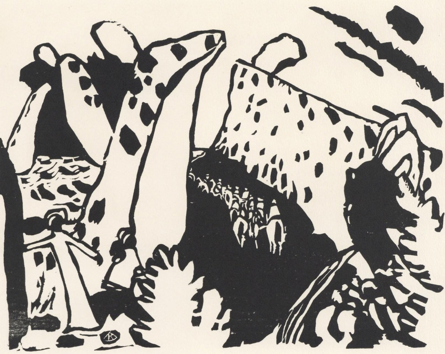 Wassily Kandinsky, Reiterweg (Roethel 111), Xxe Sicle, Woodcut