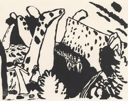Wassily Kandinsky, Reiterweg (Roethel 111), Xxe Sicle, Woodcut