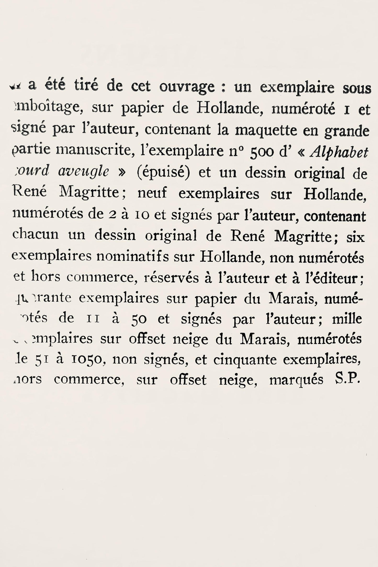 Ren Magritte, Composition, Dix dessins de Ren Magritte, Lithograph