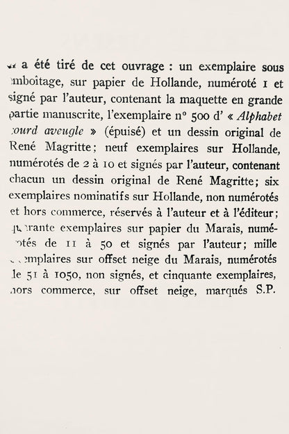 Ren Magritte, Composition, Dix dessins de Ren Magritte, Lithograph