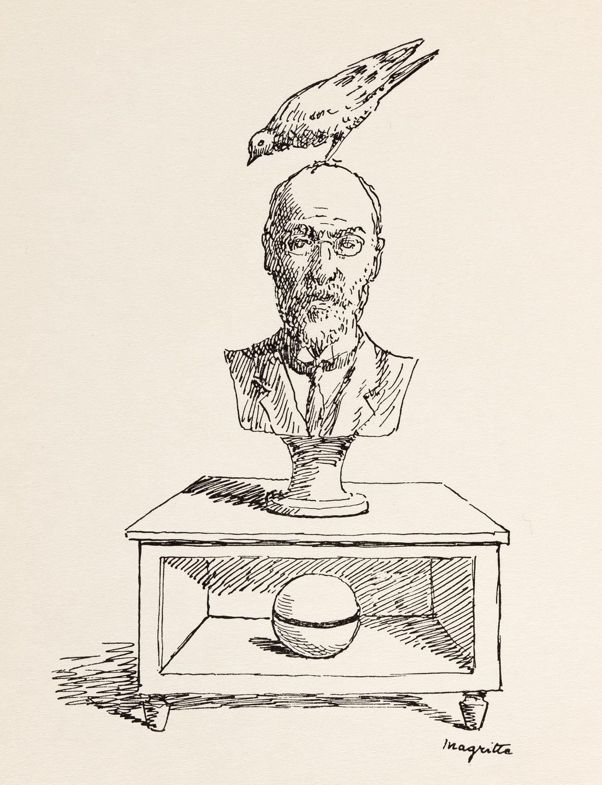 Ren Magritte, Composition, Dix Dessins De Ren Magritte, Lithograph