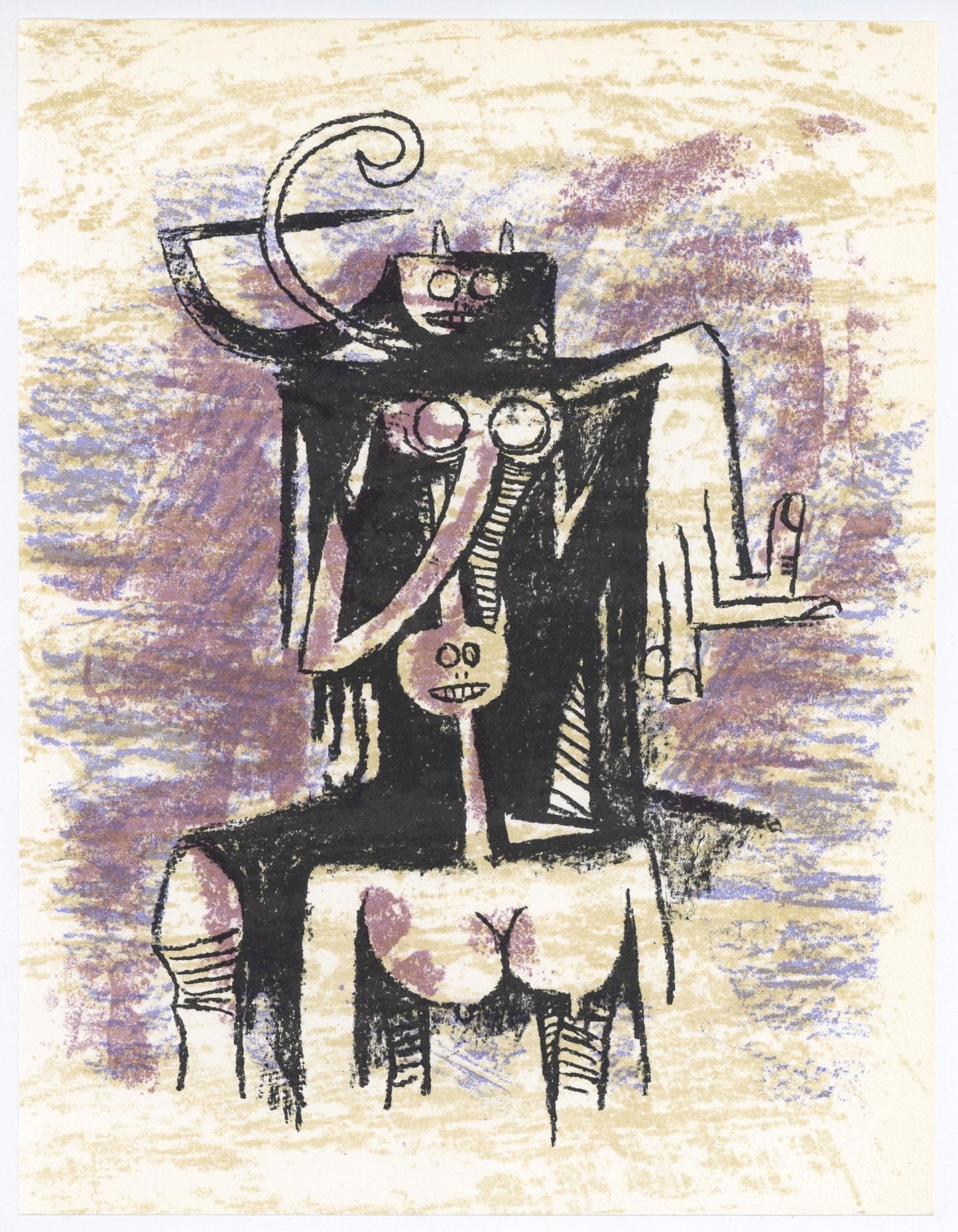 Wifredo Lam ???, Composition, Xxe Sicle, Lithograph