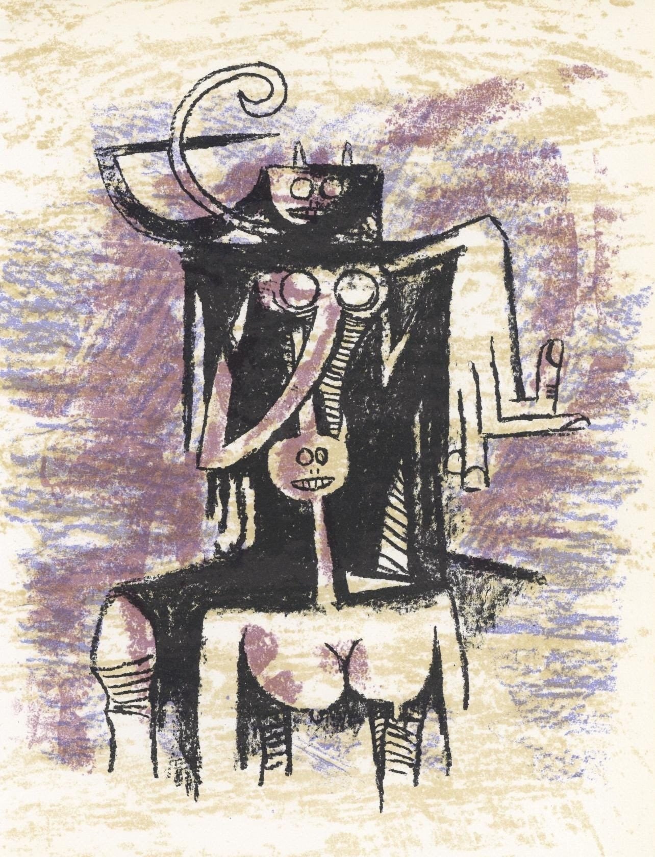 Wifredo Lam ???, Composition, Xxe Sicle, Lithograph