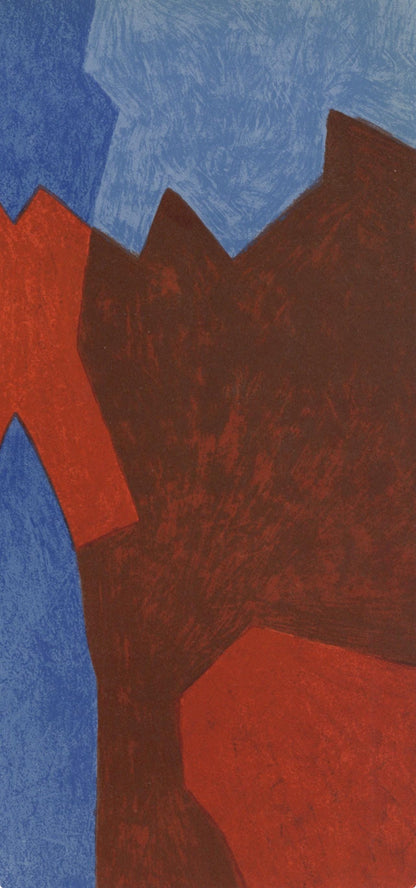 Serge Poliakoff, Composition Rouge/Bleu (Poliakoff/Schneider 68), Xxe Sicle, Lithograph