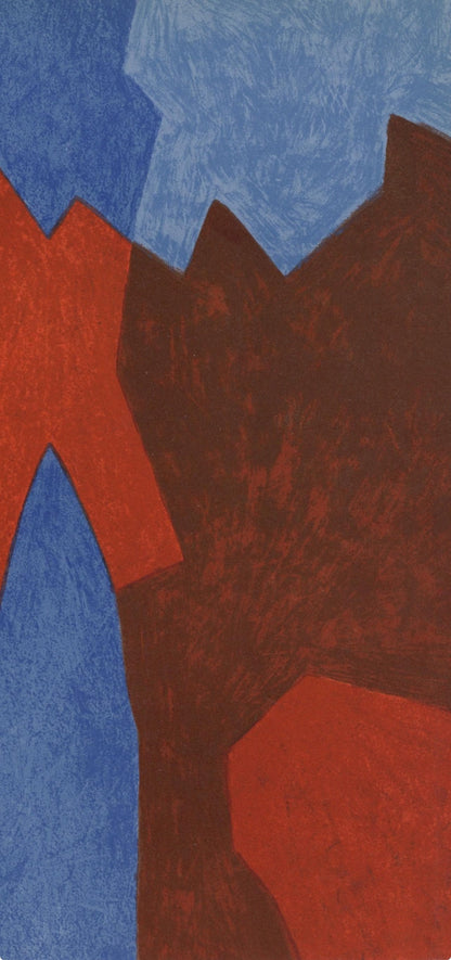 Serge Poliakoff, Composition Rouge/Bleu (Poliakoff/Schneider 68), Xxe Sicle, Lithograph