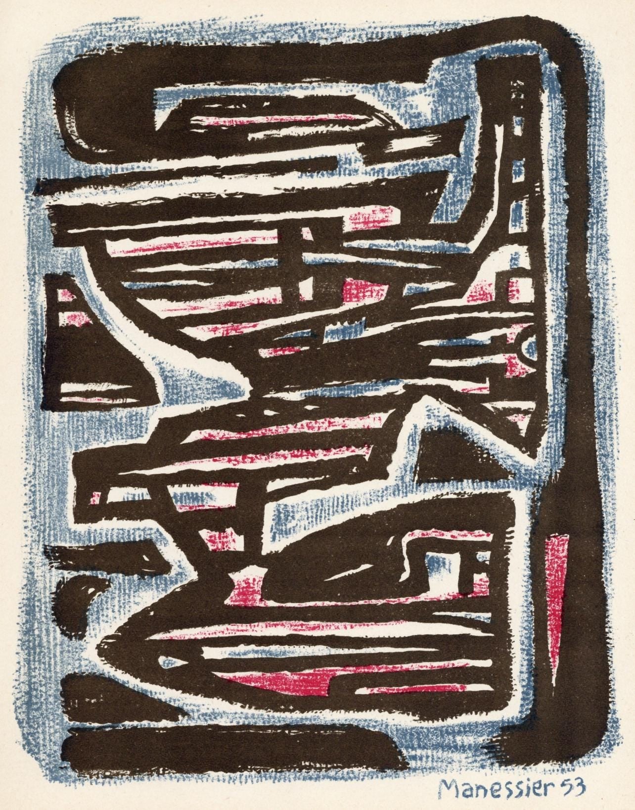 Alfred Manessier, Composition, Xxe Sicle, Lithograph