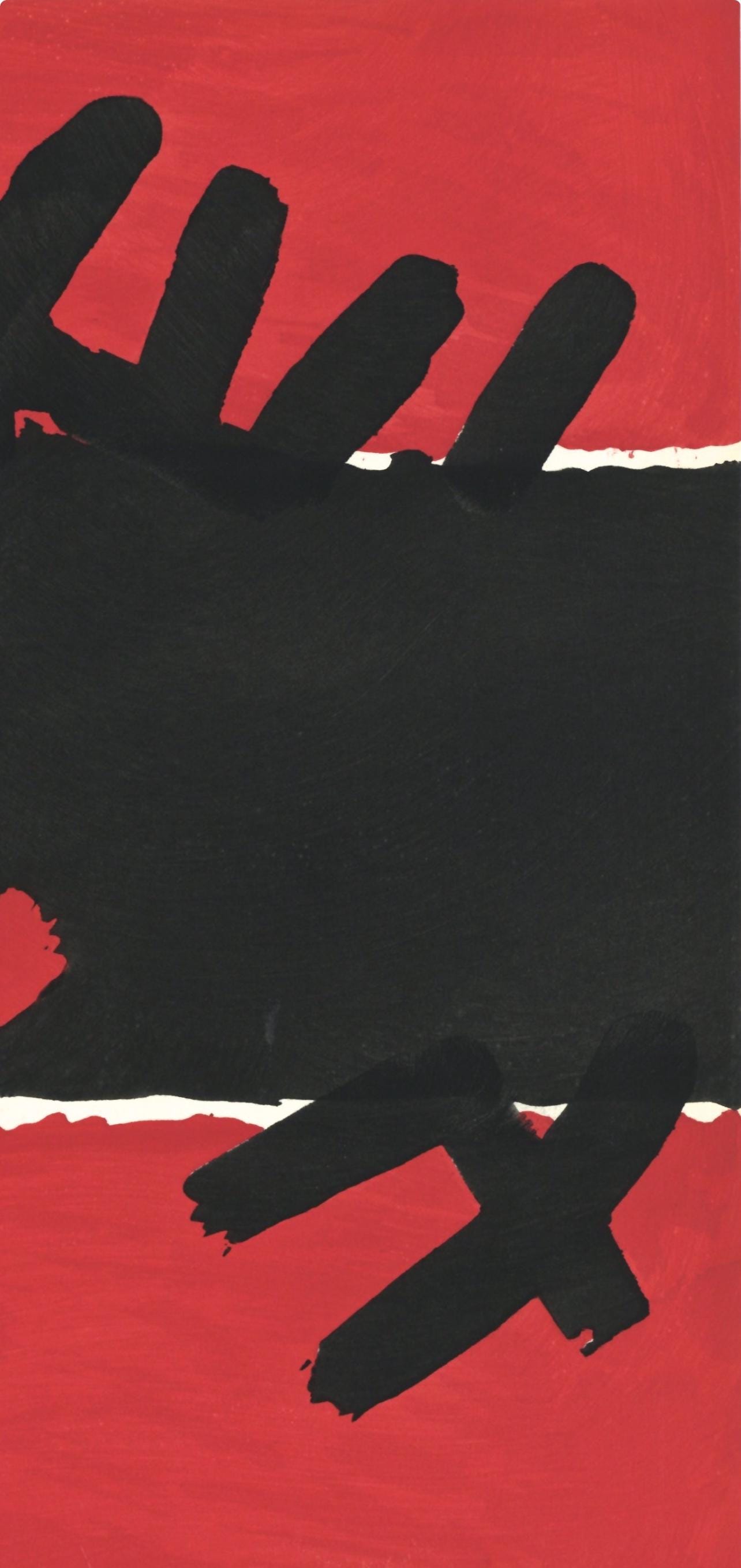 Giuseppe Capogrossi, Surface Rouge Et Noire, Xxe Sicle, Lithograph