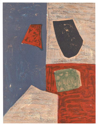 Serge Poliakoff, Composition Rose, Rouge (Poliakoff/Schneider 17), Xxe Sicle, Lithograph