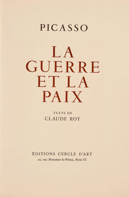 Pablo Picasso, Composition (Cramer 67; Bloch 748; Mourlot 245; Bloch, Books 66), La Guerre Et La