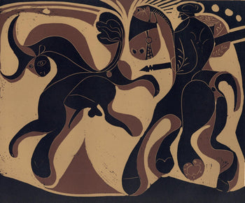 Pablo Picasso, Picador And Fleeing Bull (Orozco 214), Grabados Al Linleo, Linocut