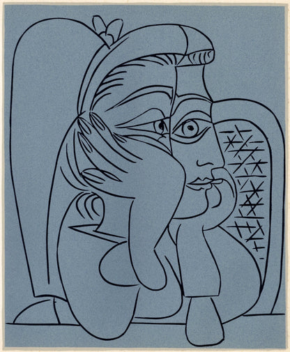 Pablo Picasso, Jacqueline Leaning On Her Elbows (Orozco 214), Grabados Al Linleo, Linocut