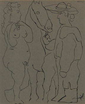 Pablo Picasso, Picador, Woman, And Horse (Orozco 214), Grabados Al Linleo, Linocut