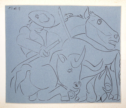 Pablo Picasso, Broken Lance (Orozco 214), Grabados Al Linleo, Linocut