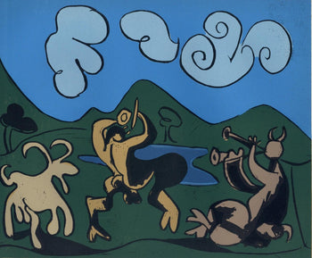 Pablo Picasso, Fauns And Goat (Orozco 214), Grabados Al Linleo, Linocut