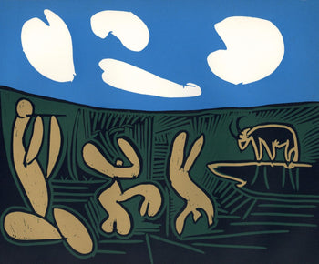 Pablo Picasso, Bacchanal With An Acrobat (Orozco 214), Grabados Al Linleo, Linocut