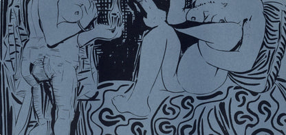 Pablo Picasso, Two Women With A Vase Of Flowers (Orozco 214), Grabados Al Linleo, Linocut