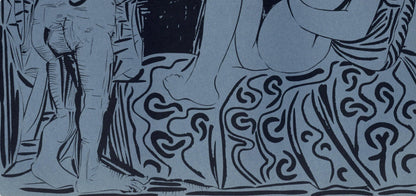 Pablo Picasso, Two Women With A Vase Of Flowers (Orozco 214), Grabados Al Linleo, Linocut