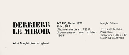 Alexander Calder, Composition, Derrire Le Miroir, Lithograph