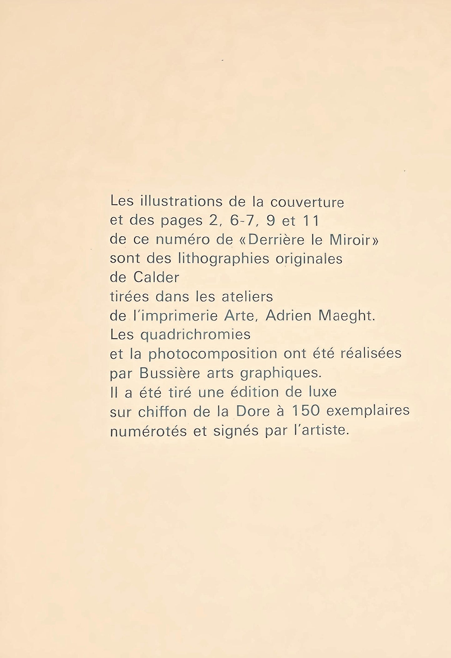 Alexander Calder, Composition, Derrire Le Miroir, Lithograph