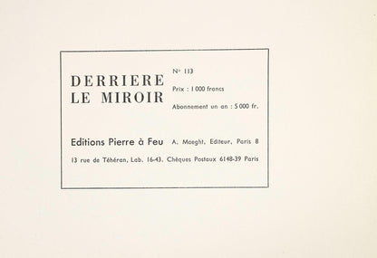 Alexander Calder, Composition, Derrire Le Miroir, Lithograph