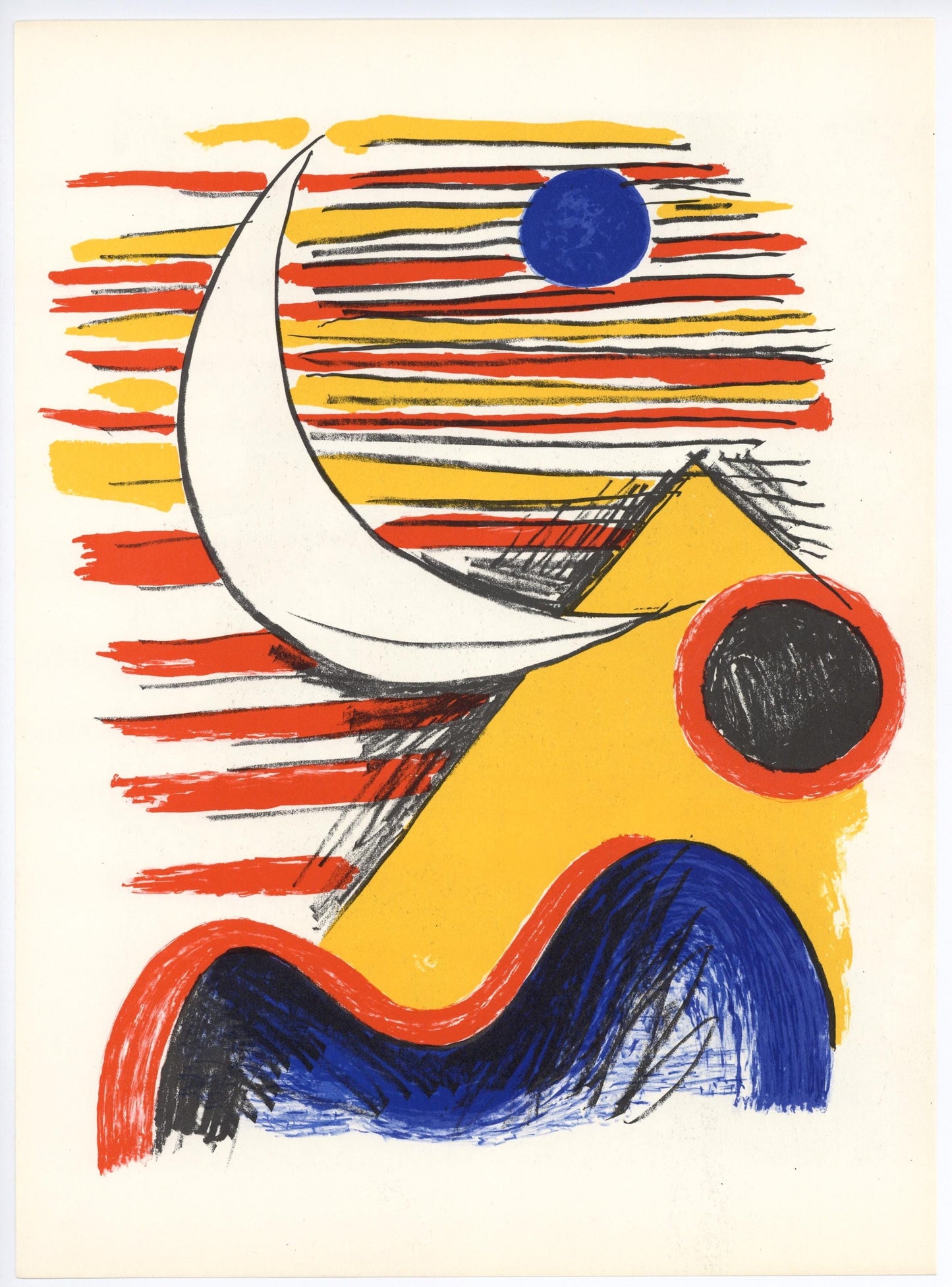Alexander Calder, Composition, Derrire Le Miroir, Lithograph