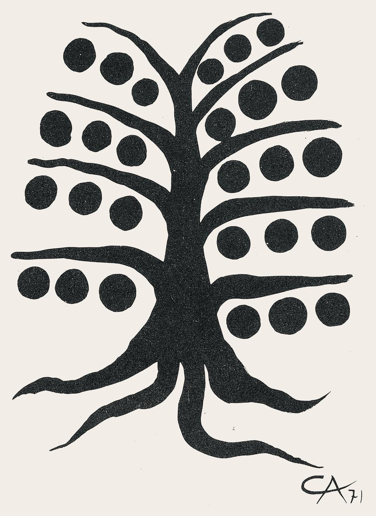 Alexander Calder, Composition, Derrire Le Miroir, Lithograph