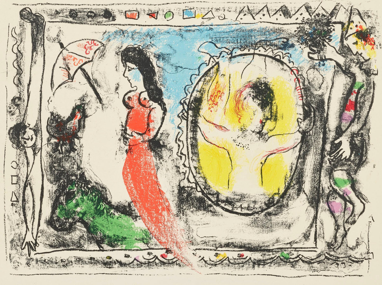 Marc Chagall, Composition (Mourlot 411; Cramer 59), Derrire Le Miroir, Lithograph