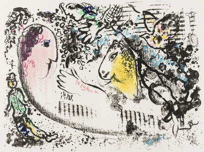 Marc Chagall, Composition (Mourlot 605), Derrire Le Miroir, Lithograph