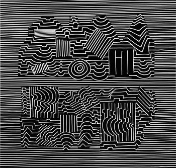 Victor Vasarely, Composition, Ondulatoires, Hliogravure