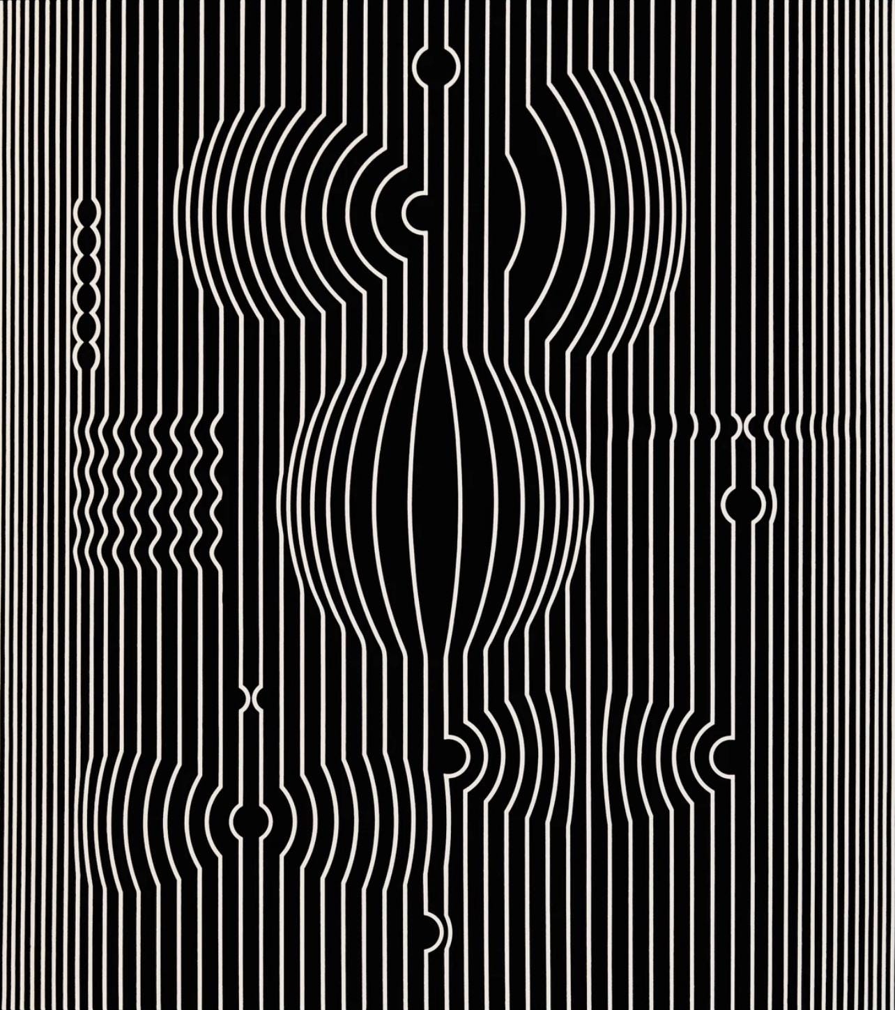 Victor Vasarely, Composition, Ondulatoires, Hliogravure