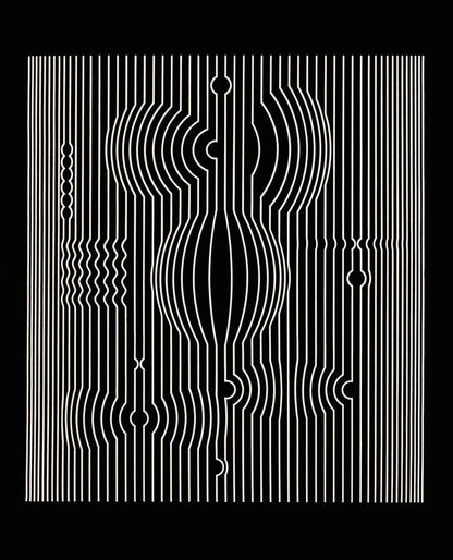 Victor Vasarely, Composition, Ondulatoires, Hliogravure