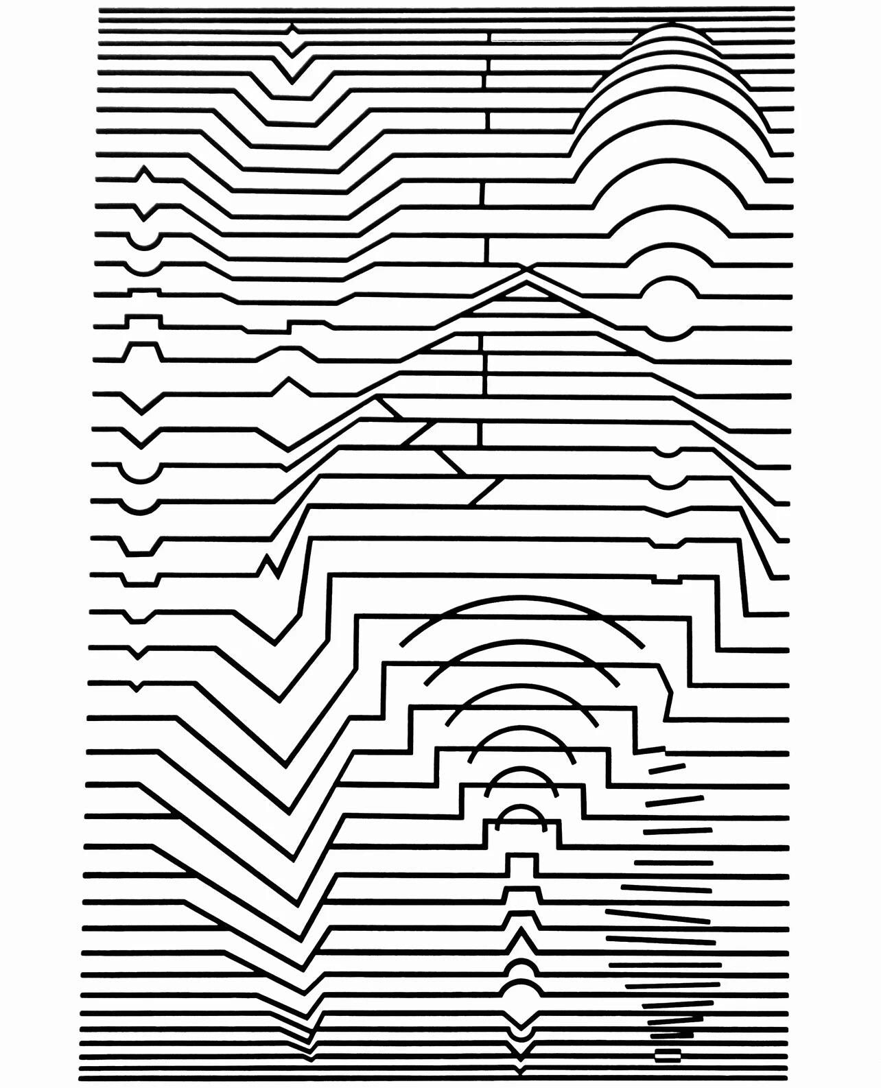 Victor Vasarely, Composition, Ondulatoires, Hliogravure