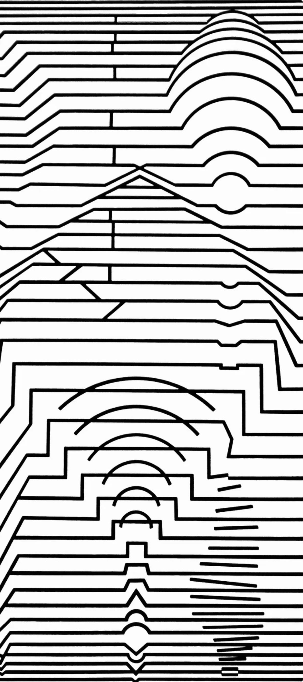 Victor Vasarely, Composition, Ondulatoires, Hliogravure