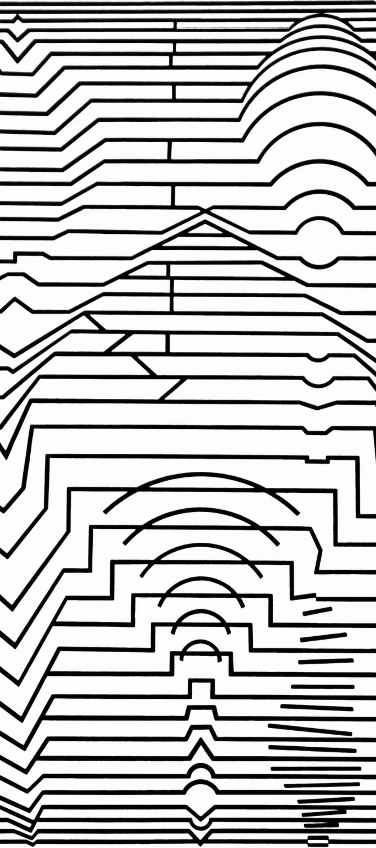 Victor Vasarely, Composition, Ondulatoires, Hliogravure