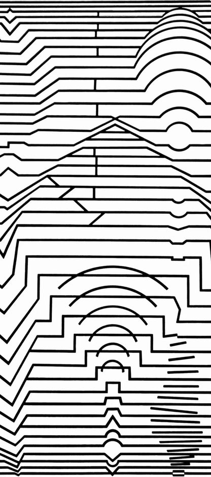 Victor Vasarely, Composition, Ondulatoires, Hliogravure