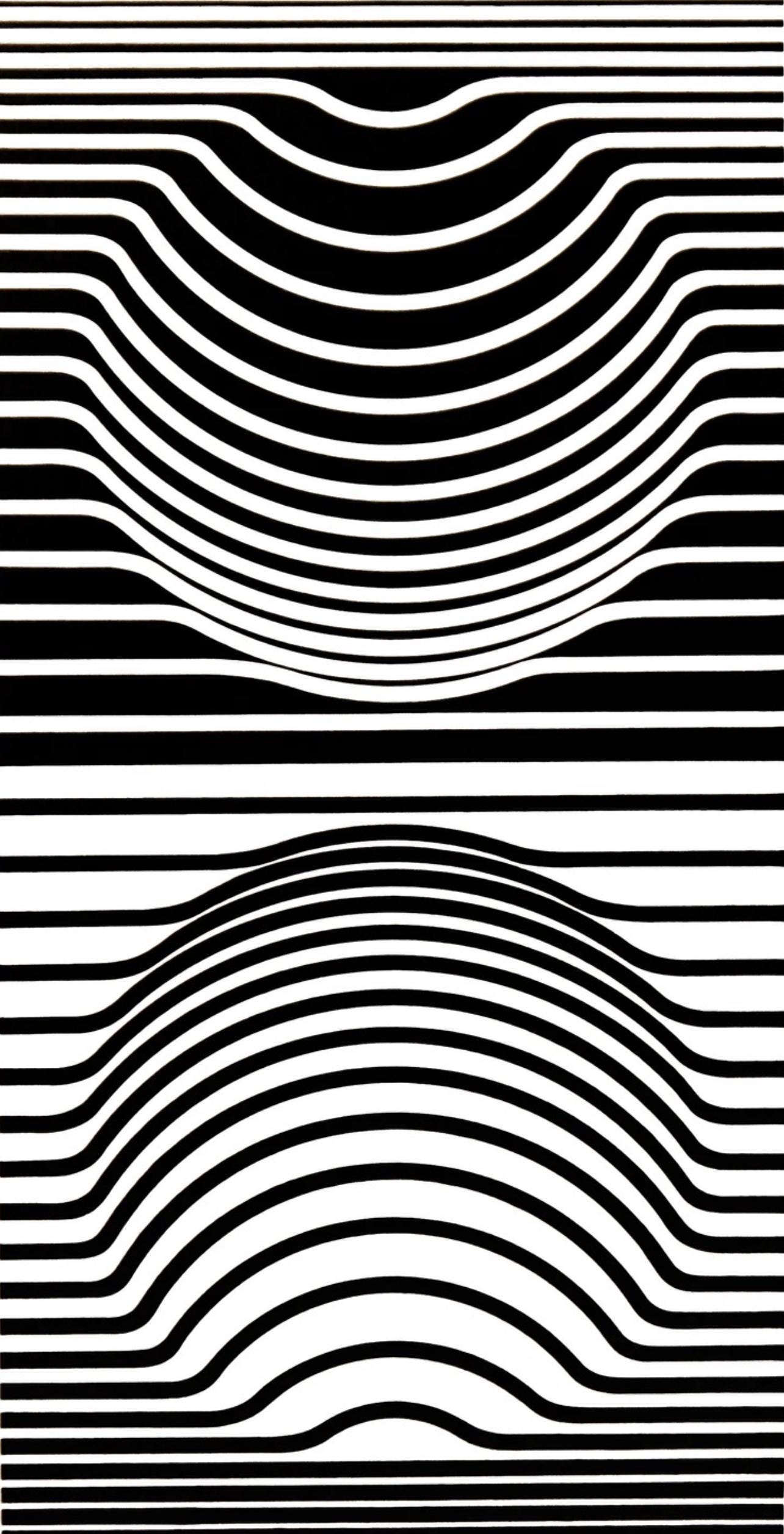 Victor Vasarely, Composition, Ondulatoires, Hliogravure
