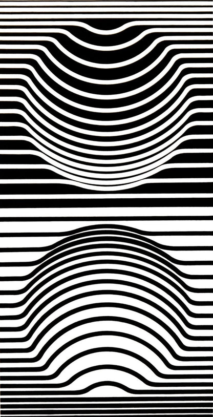 Victor Vasarely, Composition, Ondulatoires, Hliogravure