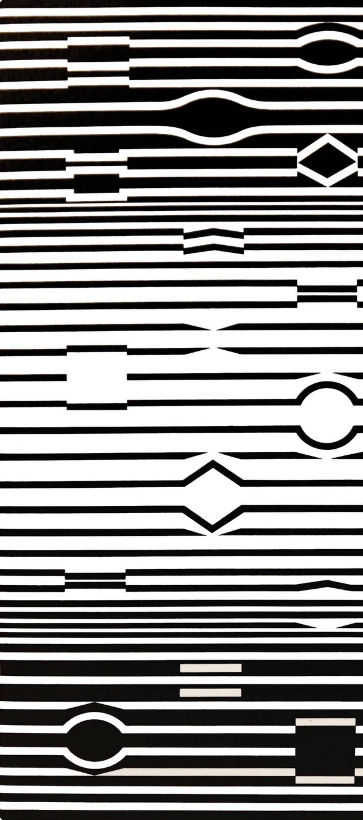 Victor Vasarely, Composition, Ondulatoires, Hliogravure
