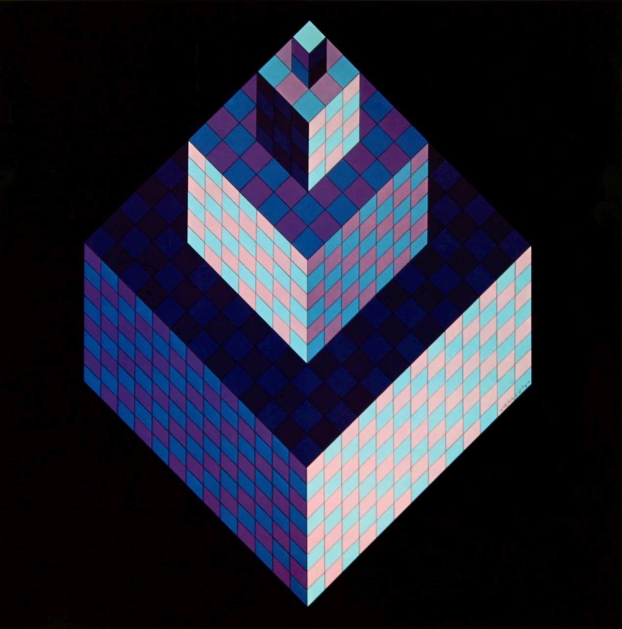 Victor Vasarely, Composition, Hexagone, Hliogravure
