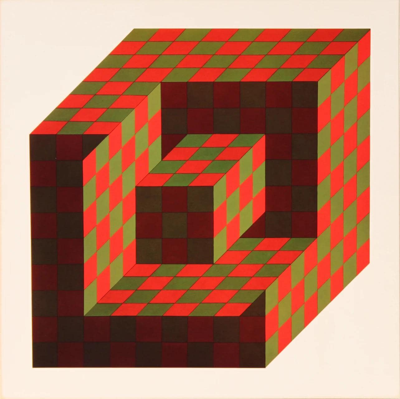 Victor Vasarely, Composition, Hexagone, Hliogravure