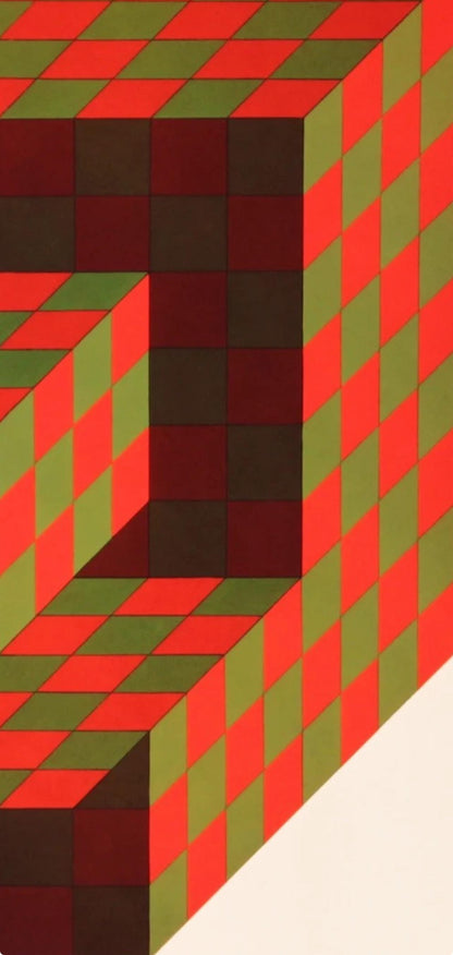 Victor Vasarely, Composition, Hexagone, Hliogravure