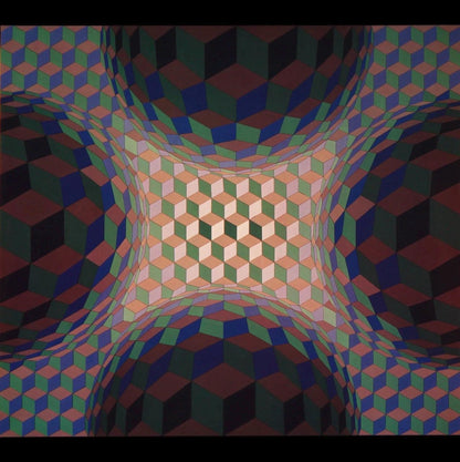 Victor Vasarely, Composition, Hexagone, Hliogravure