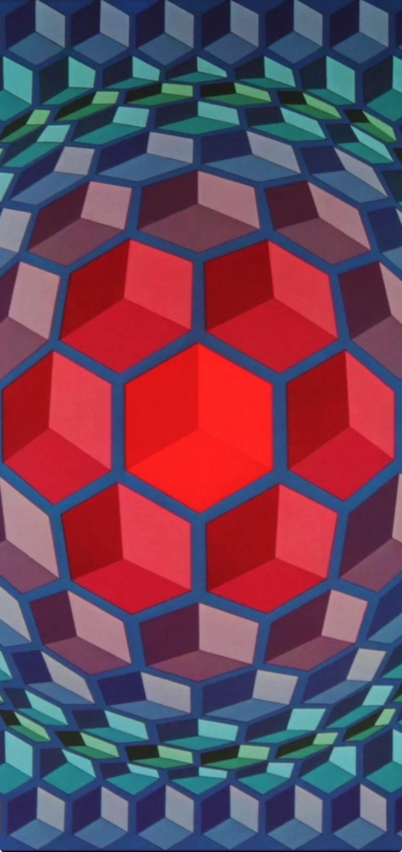 Victor Vasarely, Composition, Hexagone, Hliogravure