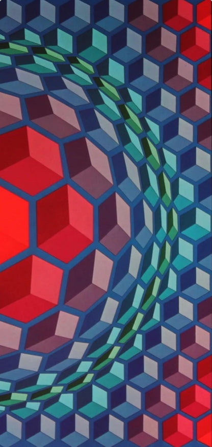 Victor Vasarely, Composition, Hexagone, Hliogravure