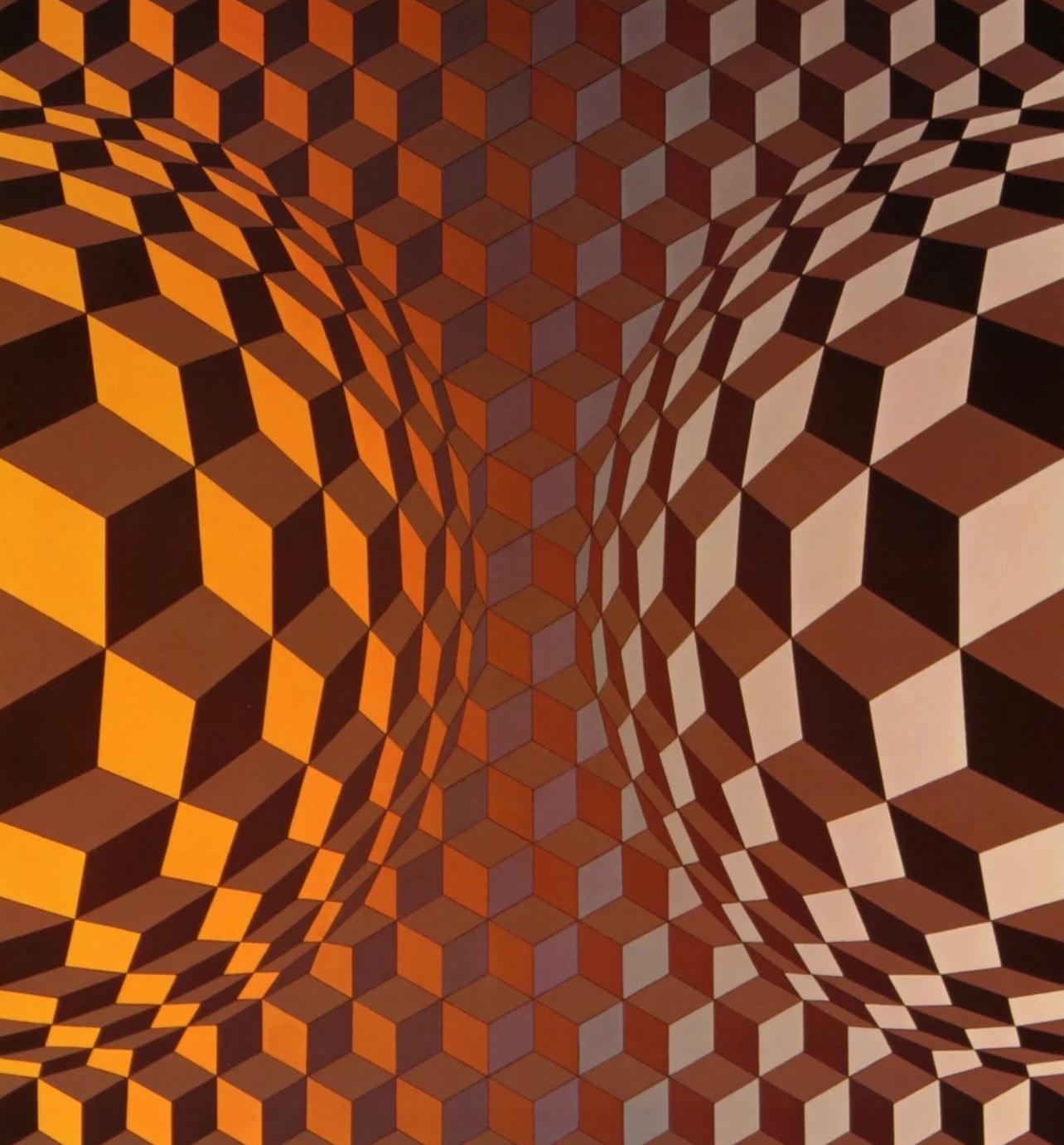 Victor Vasarely, Composition, Hexagone, Hliogravure