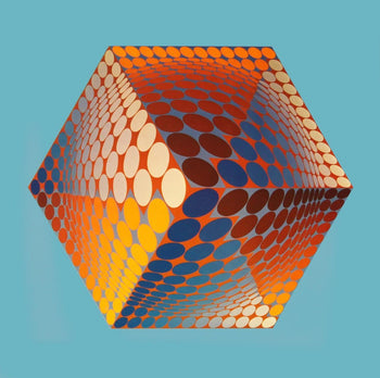 Victor Vasarely, Composition, Hexagone, Hliogravure