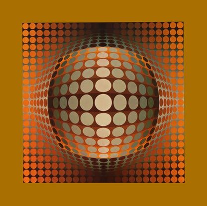 Victor Vasarely, Composition, Damier, Hliogravure