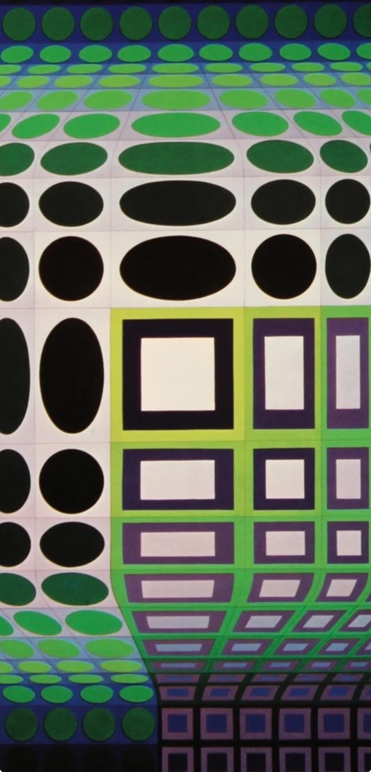 Victor Vasarely, Composition, Damier, Hliogravure